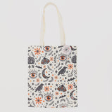 Frightful Moth tote bag ravens moons patterned alternate gothic book bag style