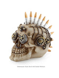 Steampunk Style Skull with Bullet Mohican Height 14.5cm Width 10cm Depth 18.5cm