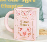 I Love Books Pink Book Shaped Mug Book Lovers Bookish Romance Readers Gift  📖