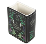 Library of poisonous plants Ceramic Vase in the shape of an upright book lover gift bookish booktok readers present skull gothic alternative