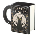 Book Of Spells Black Cat Magic Shaped Mug Book Lovers Witchy Bookish Dark Romance Readers Gift  📖