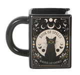 Book Of Spells Black Cat Magic Shaped Mug Book Lovers Witchy Bookish Dark Romance Readers Gift  📖
