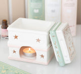 Book stack oil burner wax warmer book lovers readers romance pastel style