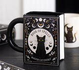 Book Of Spells Black Cat Magic Shaped Mug Book Lovers Witchy Bookish Dark Romance Readers Gift  📖