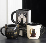 Book Of Spells Black Cat Magic Shaped Mug Book Lovers Witchy Bookish Dark Romance Readers Gift  📖