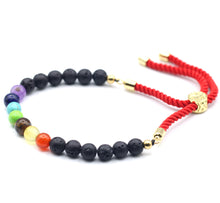 Load image into Gallery viewer, 🌻 UNISEX 18K Gold Plated Gemstone Royal String Bracelet - Lava Stone Chakra