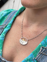 Load image into Gallery viewer, Wanderlust Oval Moon &amp; Mountain Necklace
