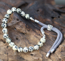 Load image into Gallery viewer, 🌻 925 Silver Plated Gemstone String Bracelet - Dalmation Jasper